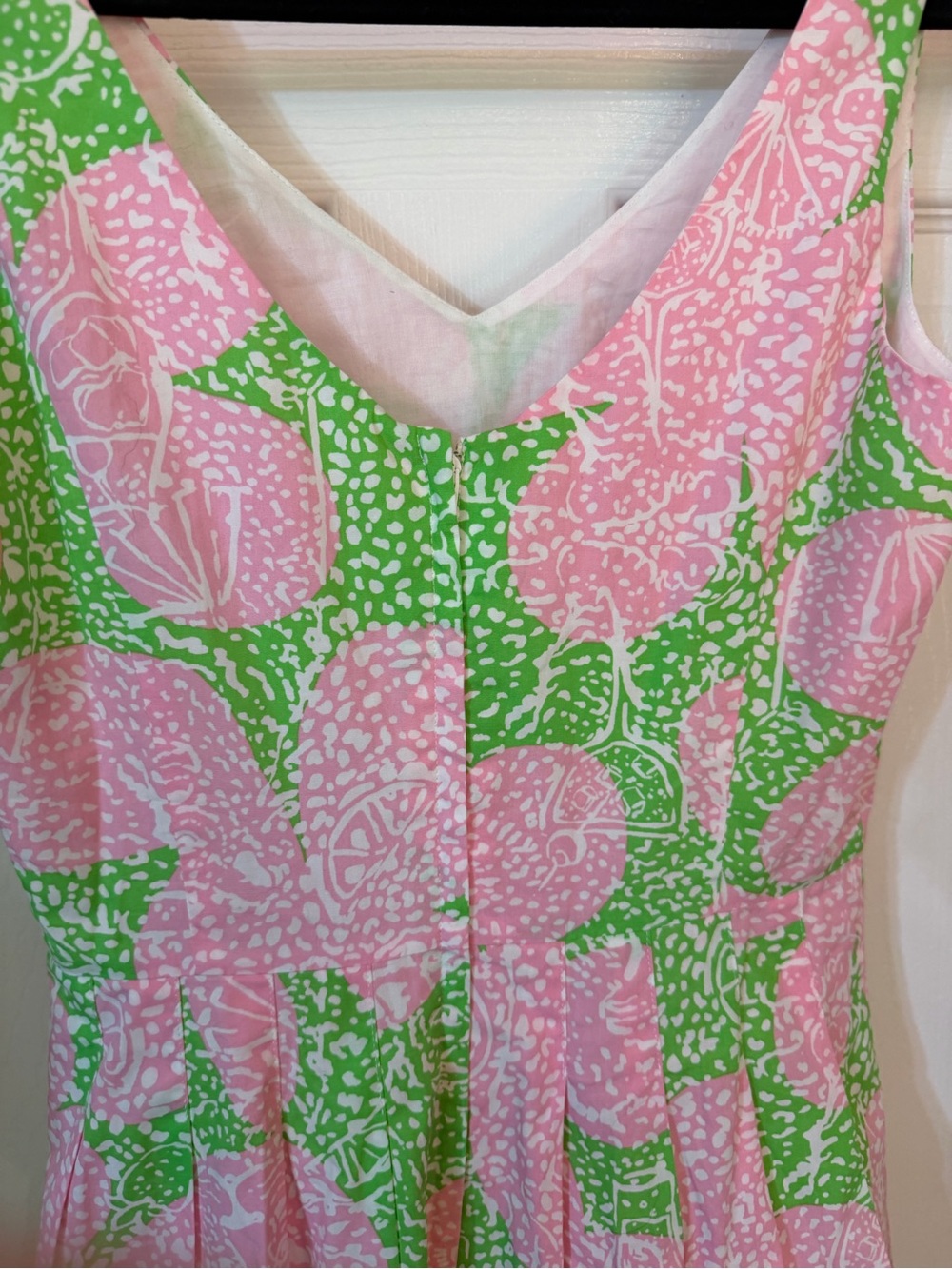 Lilly Pulitzer Cotton Pink & Green Floral Midi Dress - Picture 6 of 7